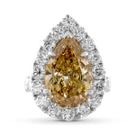 Extraordinary Brown Yellow Pear Diamond Halo Ring