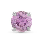 Fancy Intense Pink Purple runder Diamant Einzelstecker-Ohrring