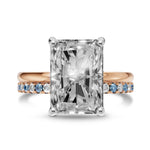 طقم من خاتم الزواج وخاتم الماس المنفرد المتلألئ