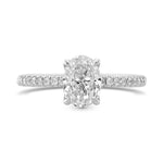1.20 Carat H Oval Diamond Side-Stone Ring