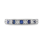 Sapphire & Diamond Wedding Band