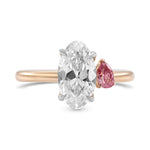 Unique Oval & Pink Diamond Ring