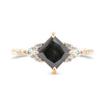 Natural Fancy Black Diamond Side Stone Ring
