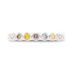 Mix Color Round Diamonds Half Band Ring