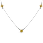 Fancy Intense Yellow Diamond Bezel Necklace
