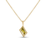 Chameleon Rhomboid Bezel Solitaire Diamond Pendant
