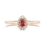 Fancy Deep Pink Pear Diamond Halo Ring