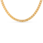 Light Yellow Asscher Diamond Tennis Necklace