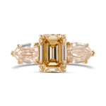 Fancy Brown Yellow Emerald Diamond Three-stone Ring
