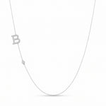 Colorless Round Diamond Letter "B" Necklace