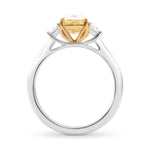 Fancy Yellow Radiant Diamond Three-stone Ring