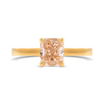Fancy Pink Brown Radiant Diamond Solitaire Ring