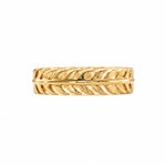 14K Yellow Gold Leaf-Motif Band