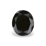 0.63 Carat Natural Black Oval Diamond GIA