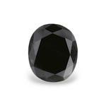 0.88 Carat Natural Black Oval Diamond GIA