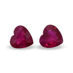 Coppia di rubini a cuore rossi da 2,91 carati