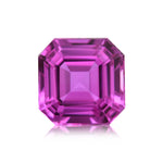 3.20 Karat Pink MADAGASKAR quadratisch Smaragd Saphir GIA