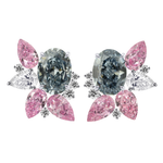 Fancy Intense Blue and Fancy Intense Purplish Pink Couture Diamond Earrings