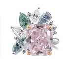 Fancy Purple Pink Radiant Diamond Couture Ring From the Secret Garden Collection
