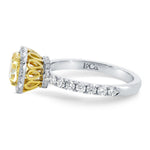 Fancy Yellow Cushion Diamond Halo Ring