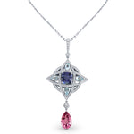Celtic Knot Tanzanite and Aquamarine Pendant