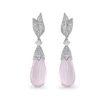 Ohrringe mit Rosenquarz und Diamanten