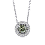 Chameleon Round Diamond Floral Weave Halo Pendant