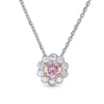 Fancy Purplish Pink Diamond Floral Halo Pendant