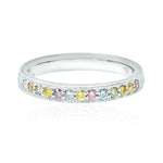 Milgrain Multicolored Diamond Stackable Milgrain Band Ring