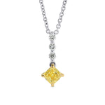 Fancy Intense Yellow Cushion Diamond Drop Pendant