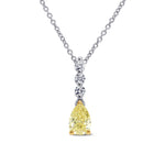 Fancy Yellow Pear Diamond Drop Pendant