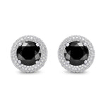 Natural Unheated Round Fancy Black Diamond Earrings