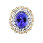 Tansanit-Blütenkranzring