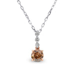 Fancy Deep Brown Round Diamond Pendant