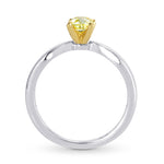 Fancy Intense Yellow Cushion Diamond Solitaire Ring