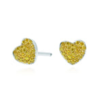 Fancy Intense Yellow Diamond Pave Heart Earrings