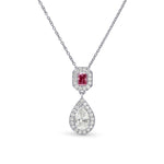Fancy Vivid Purplish Pink and White Diamond Pendant