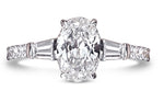 Oval & Trapezoid Diamond Engagement Ring