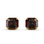 Fancy Dark Orange Brown Diamond Stud Earrings
