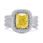 Extraordinary Halo and Multiple Band Fancy Intense Yellow Ring