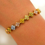 Natural Multicolored Brilliant Cut Diamond Bracelet