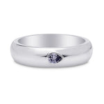 Fancy Blue Gray Pear Diamond Band Ring