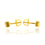 Fancy Yellow Diamond Radiant Ear studs in 18K