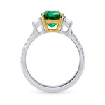 Oval Emerald & Half-moon Diamond Ring