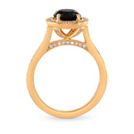 Rose Gold Natural Black Diamond Engagement Ring
