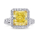 Fancy Yellow Radiant Halo Ring
