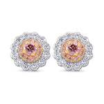 Argyle Fancy Pink Diamond Floral Halo Earrings