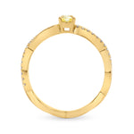 Fancy Light Yellow Oval Diamond Pave Braided Ring