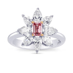 Argyle Fancy Intense Purplish Pink Emerald & Pear Diamond Ring