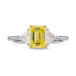 Fancy Intense Yellow Emerald-cut & Triangle Diamond Ring